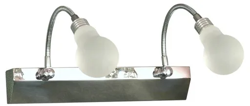 Nástěnná lampa, akrylová, LED, chromovaná, bílá