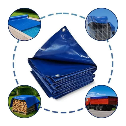 JAGO Plachta 650 g/m², hliníková oka, modrá, 5 x 7 m