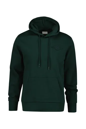 MIKINA GANT REG TONAL SHIELD HOODIE TARTAN GREEN