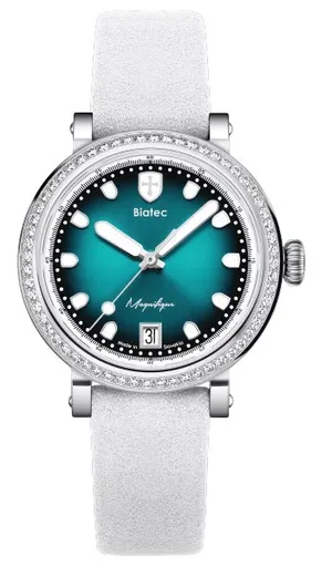 Biatec Magnifique 01 - Bílošedý řemínek z broušené kůže