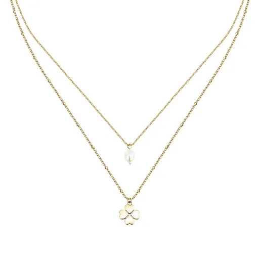 La Petite Story Pozlacený dámský náhrdelník se čtyřlístkem Friendship LPS10ARR107
