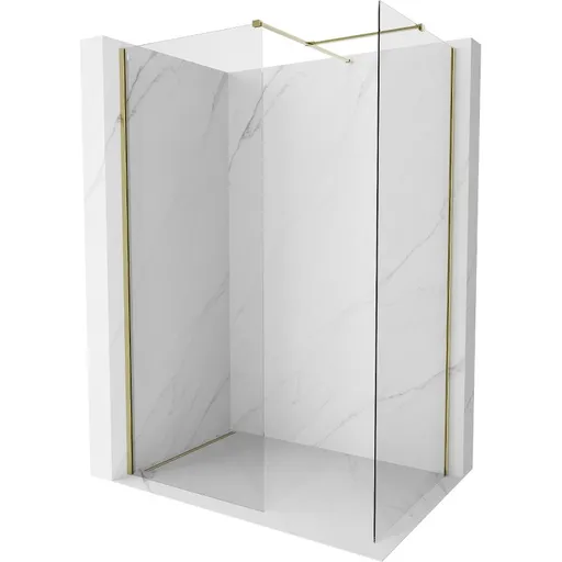 MEXEN/S Kioto-X Sprchová zástěna WALK-IN 110 x 100, transparent 10 mm, zlato 800-110-202-50-00-100-X