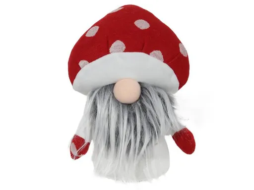 HIT Plyšová figurka vánoční skřítek muchomůrka 20cm