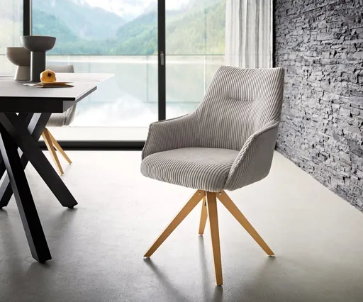 Otočná židle Alja-Flex s područkami dřevěná podnož hranatá