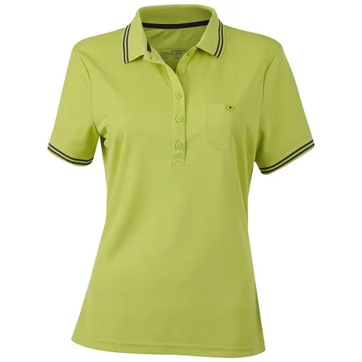 James & Nicholson (Daiber) Dámská sportovní polokošile JN701 - Žlutozelená / tmavě šedá | M