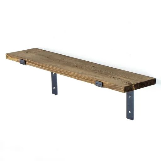 Polička Lam002 Black and Walnut