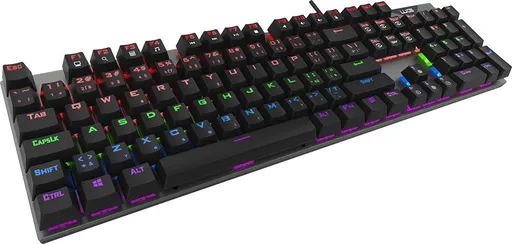 WG - Herní mechanická klávesnice WG, podsvícená, drátová, černá