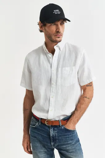 KOŠILE GANT REG LINEN SS SHIRT WHITE