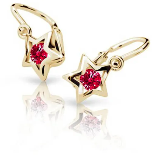 Cutie Jewellery Zlaté dětské náušnice C1942-10-X-1 červená