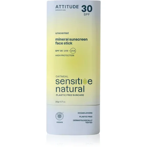 Attitude Sensitive Natural Face Stick minerální krém na opalování v tyčince pro citlivou pleť 20 g