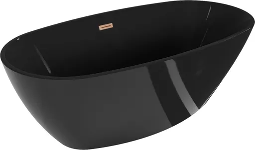 MEXEN/S Eris volně stojící vana 170 x 80, černá, sifon a přepad měď kartáčovaná 53441708070-65