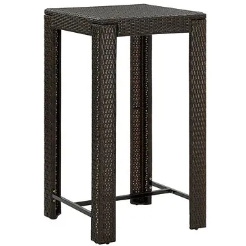 Zahradní barový stůl hnědý 60,5 × 60,5 × 110,5 cm polyratan, 45870 (45870)