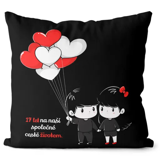 Polštář Cesta životem (Výběr počtu let) (Velikost: 40 x 40 cm, Počet let: 17)