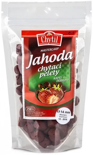 Chytil chytací pelety s dírkou 250 g - příchuť jahoda - průměr 20 mm