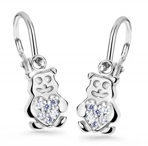 Cutie Diamonds Dětské náušnice z bílého zlata Medvídci s brilianty DC2751-10-10-X-2