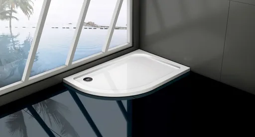 OLSEN SPA Asymetrická čtvrtkruhová sprchová vanička VENETS Rozměr A 100, Rozměr B 80, Způsob provedení Levá VANKASCTVR8010L