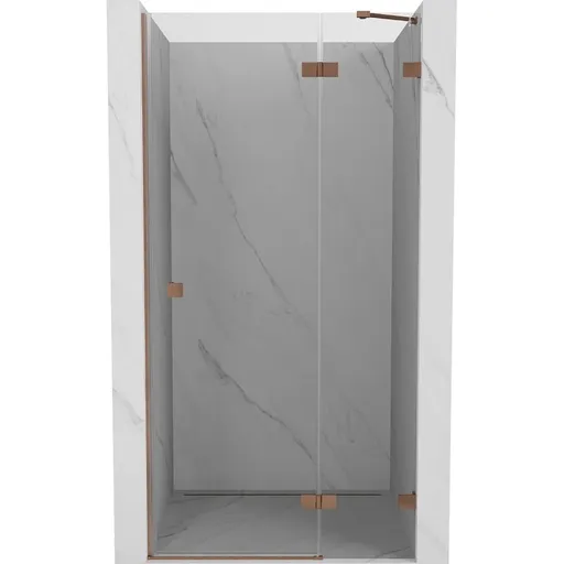 MEXEN/S Lunar sprchové dveře křídlové pravá 90, transparent, měď kartáčovaná 834-090-000-65-00-P