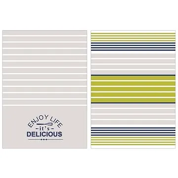 Home Elements Sada 2 ks kuchyňských utěrek 50 × 70 cm, Enjoy life (8595556431849)