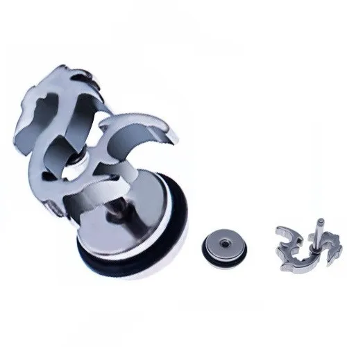 Fake plug do ucha z oceli - stříbrný esovitý čínský drak