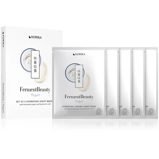 KORIKA Sada hydratačních plátýnkových masek FermentBeauty Yogurt 5 x 23 g