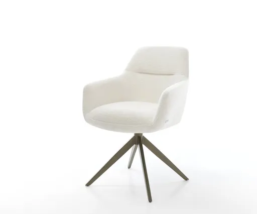 Jídelní židle Pejo-Flex bouclé měkký béžová křížová podnož