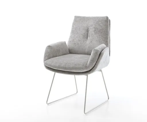 Jídelní židle Clea-Flex žinylka stříbrno-šedá tenká podnož