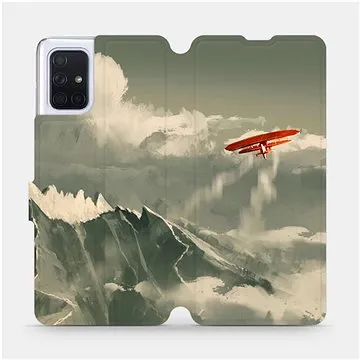 Flipové pouzdro na mobil Samsung Galaxy A71 - MA03P Oranžové letadlo v horách (5903516147250)