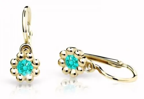 Cutie Jewellery Zlaté dětské náušnice C2030-10-X-1 světle zelená