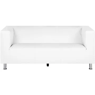 Trojmístná BELIANI s bílou ekokůží FLORO (beliani_162290)