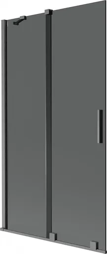 MEXEN/S Velar dvoukřídlá posuvná vanová zástěna 100 x 150, grafit, grafit kartáčovaná 896-100-000-41-66