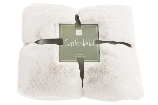Bílý plyšovo chlupatý pléd Cutie -  130*180cm J-Line by Jolipa