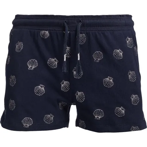 Lewro MABELLA Dívčí pohodlné úpletové šortky, tmavě modrá, velikost 128-134