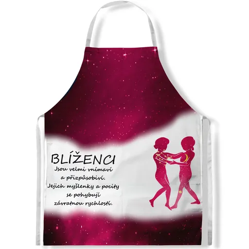 Zástěra Blíženci (22.5. - 21.6.) - červená
