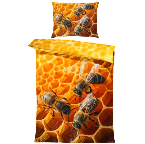 Povlečení Včely na plástvi (Rozměr : 1x140/220 + 1x90/70)
