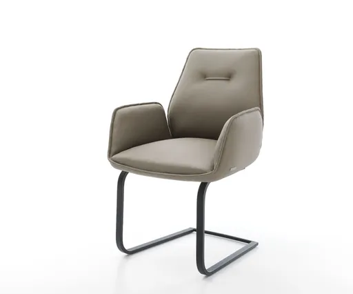 Jídelní židle Zoa-Flex pravá kůže béžová konzolová podnož