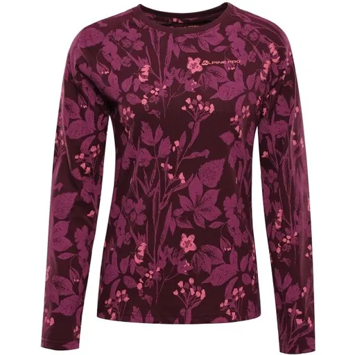 ALPINE PRO GRETTA Dámské triko s dlouhým rukávem, vínová, velikost