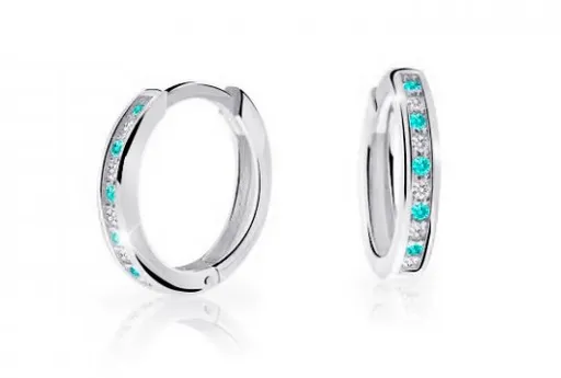 Cutie Jewellery Nadčasové kruhové náušnice z bílého zlata C3343-80-X-2 světle zelená