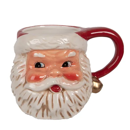 Keramický hrnek hlava Santa - 14*10*11 cm / 450 ml Clayre & Eef