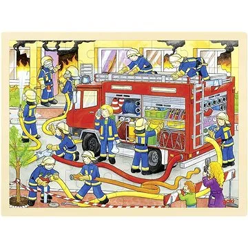 Goki Dřevěné puzzle Boj s ohněm 48 dílků (57527)