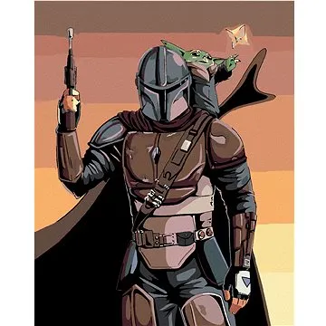 Malování podle čísel - Mandalorian a baby Yoda (HRAmal00857nad)