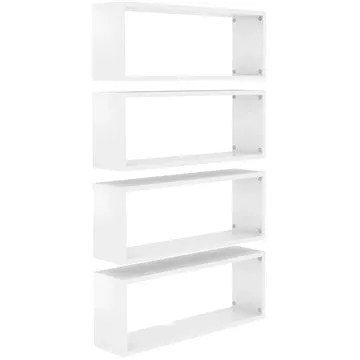 Nástěnné krychlové police 4 ks bílé 60 x 15 x 23 cm dřevotříska (807152)