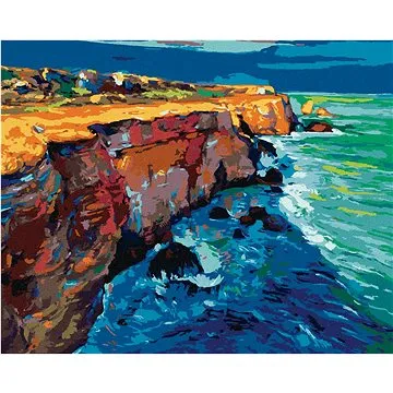 Vlny narážející do skal, 40×50 cm, vypnuté plátno na rám (5010971)