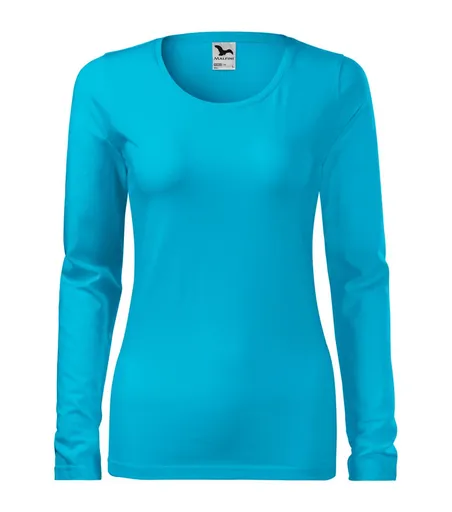 MALFINI Dámské tričko s dlouhým rukávem Slim - Tyrkysová | XS