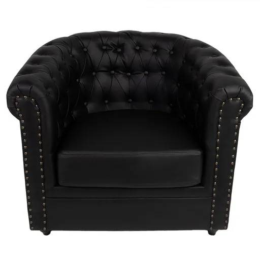 Černé křeslo ve stylu Chesterfield - 80*75*72 cm Clayre & Eef