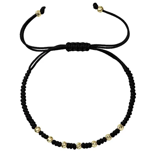 Evolution Group - Pavona Luxusní černý kabala náramek se zlatými kuličkami 93T00102 black