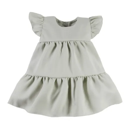 EEVI Dívčí šaty s volánky Nature - khaki, vel. 68