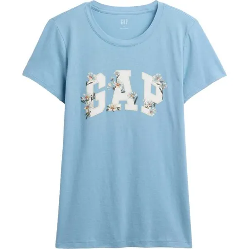GAP V-FRNCH SS LOGO CLSSC TEE FA25 Dámské tričko, světle modrá, velikost