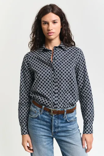 KOŠILE GANT REG GEOMETRIC CTN VOILE SHIRT EVENING BLUE