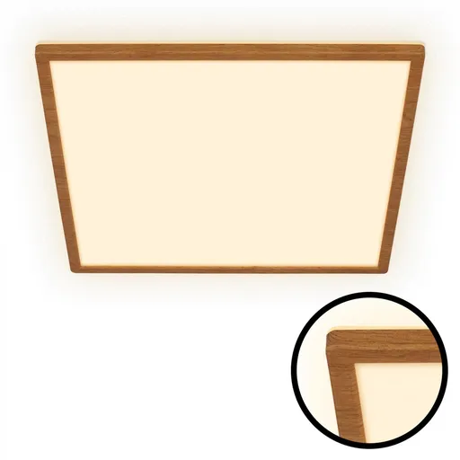 BRILONER Tava Wood LED stropní svítidlo, přímé a nepřímé osvětlení, ploché, imitace dřeva, 42x42 cm 7453314