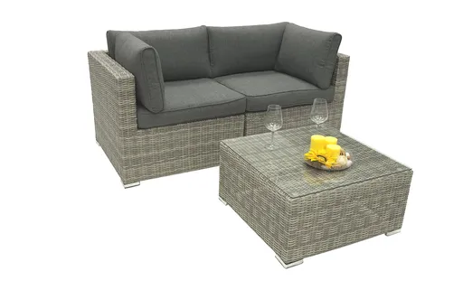 DEOKORK Ratanová variabilní sestava SEVILLA  pro 2-3 osoby (šedá)